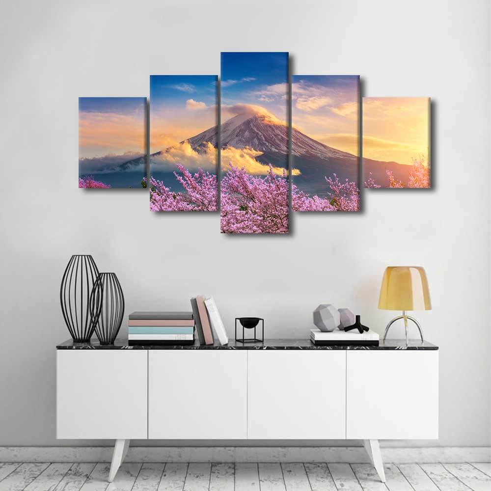 Amazon.com: 5 Panel Canvas Wall Art Set for House, Sakura and